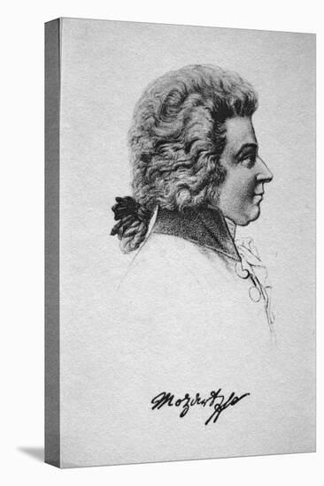 Portrait of Wolfgang Amadeus Mozart-French School-Stretched Canvas