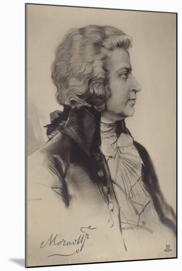 Portrait of Wolfgang Amadeus Mozart-null-Mounted Giclee Print