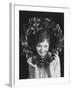 Portrait of Woman Holding Christmas Wreath-null-Framed Photo