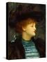 Portrait of Woman in Turquoise Dress With Black Coat and Hat-Frederic Leighton-Stretched Canvas