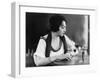 Portrait of Woman with Drink-null-Framed Photo