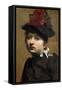 Portrait of Woman with Hat-Luigi Mayer-Framed Stretched Canvas