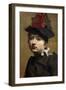 Portrait of Woman with Hat-Luigi Mayer-Framed Giclee Print