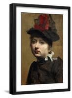 Portrait of Woman with Hat-Luigi Mayer-Framed Giclee Print