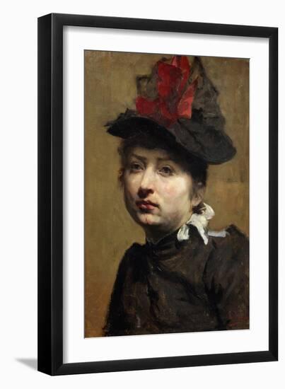 Portrait of Woman with Hat-Luigi Mayer-Framed Giclee Print