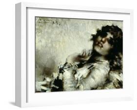 Portrait of Woman-Luigi Conconi-Framed Giclee Print