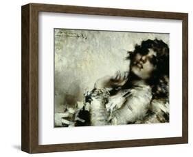 Portrait of Woman-Luigi Conconi-Framed Giclee Print