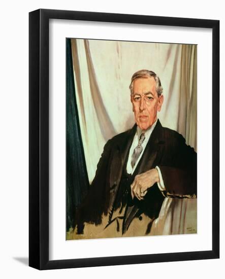 Portrait of Woodrow Wilson (1856-1924) c.1919-Sir William Orpen-Framed Giclee Print
