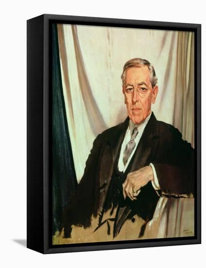 Portrait of Woodrow Wilson (1856-1924) c.1919-Sir William Orpen-Framed Stretched Canvas