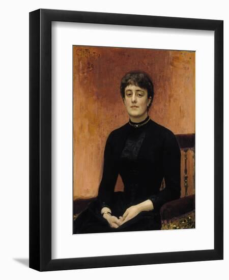 Portrait of Yelizaveta Zvantseva (1864-192)-Ilya Yefimovich Repin-Framed Premium Giclee Print