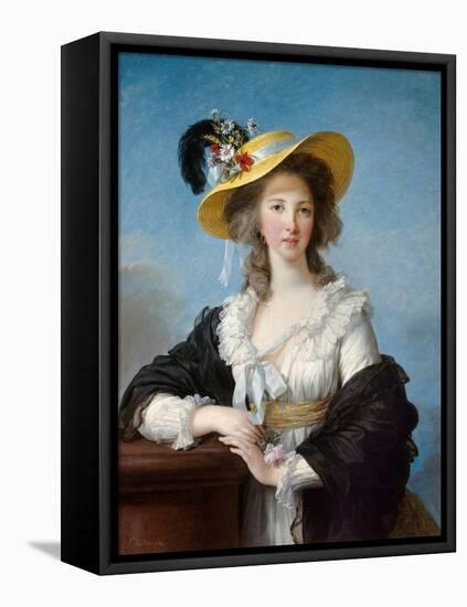 Portrait of Yolande Gabrielle Martine De Polastron, Duchess of Polignac (1749-1793) with the Straw-Elisabeth Louise Vigee-LeBrun-Framed Stretched Canvas