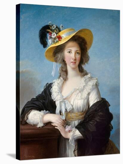 Portrait of Yolande Gabrielle Martine De Polastron, Duchess of Polignac (1749-1793) with the Straw-Elisabeth Louise Vigee-LeBrun-Stretched Canvas