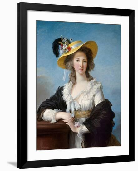 Portrait of Yolande Gabrielle Martine De Polastron, Duchess of Polignac (1749-1793) with the Straw-Elisabeth Louise Vigee-LeBrun-Framed Giclee Print
