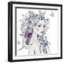 Portrait of Young Beautiful Woman with Flowers-Elena Barenbaum-Framed Art Print