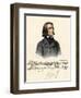 Portrait of Young Franz Liszt, with a Scrap of Manuscript and His Autograph-null-Framed Giclee Print