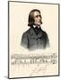 Portrait of Young Franz Liszt, with a Scrap of Manuscript and His Autograph-null-Mounted Giclee Print