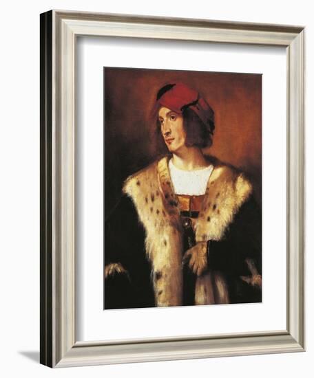 Portrait of Young Man Dressed in Fur, 1535-Titian (Tiziano Vecelli)-Framed Giclee Print