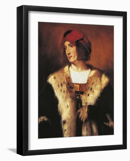 Portrait of Young Man Dressed in Fur, 1535-Titian (Tiziano Vecelli)-Framed Giclee Print