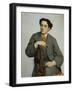 Portrait of Young Man with Cigar-Odoardo Borrani-Framed Giclee Print