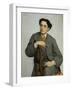 Portrait of Young Man with Cigar-Odoardo Borrani-Framed Giclee Print