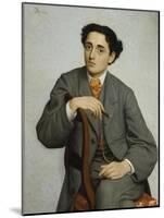 Portrait of Young Man with Cigar-Odoardo Borrani-Mounted Giclee Print