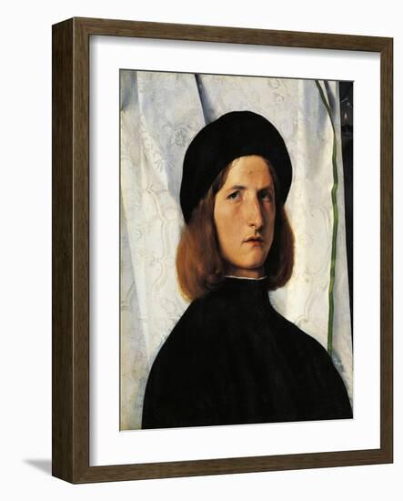 Portrait of Young Man with Lamp-Lorenzo Lotto-Framed Giclee Print