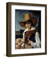 Portrait of Young Marius Peptipa, C.1837-Jean Godechart-Framed Giclee Print