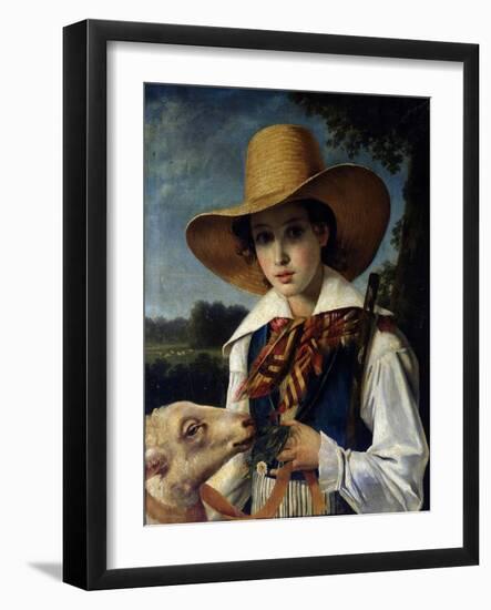 Portrait of Young Marius Peptipa, C.1837-Jean Godechart-Framed Giclee Print