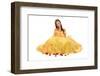 Portrait of Young Woman Dressed in Princess Costume Isolated over White Background-Gino Santa Maria-Framed Photographic Print