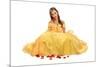 Portrait of Young Woman Dressed in Princess Costume Isolated over White Background-Gino Santa Maria-Mounted Photographic Print
