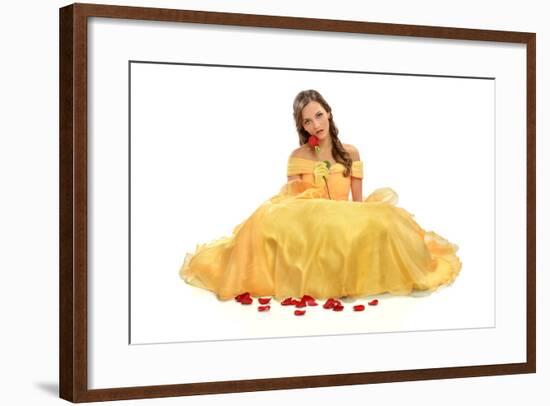 Portrait of Young Woman Dressed in Princess Costume Isolated over White Background-Gino Santa Maria-Framed Photographic Print