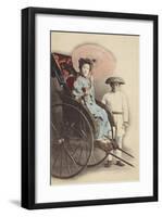 Portrait of Young Woman in Rickshaw-The Kyoto Collection-Framed Premium Giclee Print