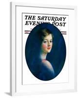 "Portrait of Young Woman," Saturday Evening Post Cover, March 8, 1930-William Haskell Coffin-Framed Giclee Print