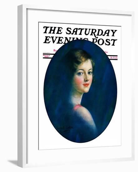 "Portrait of Young Woman," Saturday Evening Post Cover, March 8, 1930-William Haskell Coffin-Framed Giclee Print