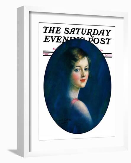 "Portrait of Young Woman," Saturday Evening Post Cover, March 8, 1930-William Haskell Coffin-Framed Giclee Print