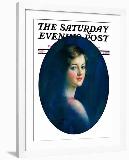 "Portrait of Young Woman," Saturday Evening Post Cover, March 8, 1930-William Haskell Coffin-Framed Giclee Print