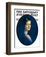 "Portrait of Young Woman," Saturday Evening Post Cover, March 8, 1930-William Haskell Coffin-Framed Giclee Print