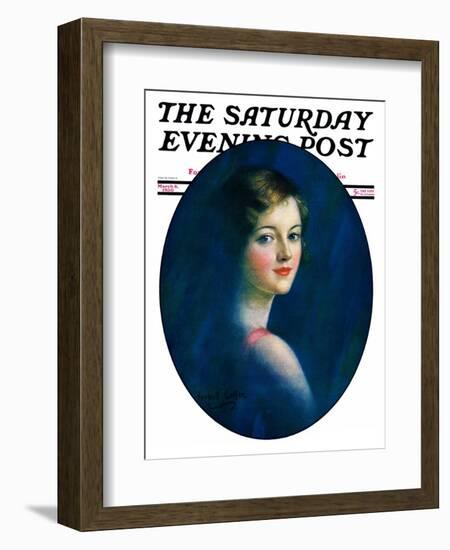 "Portrait of Young Woman," Saturday Evening Post Cover, March 8, 1930-William Haskell Coffin-Framed Giclee Print