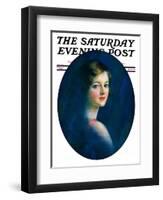 "Portrait of Young Woman," Saturday Evening Post Cover, March 8, 1930-William Haskell Coffin-Framed Giclee Print