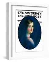 "Portrait of Young Woman," Saturday Evening Post Cover, March 8, 1930-William Haskell Coffin-Framed Giclee Print