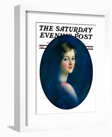 "Portrait of Young Woman," Saturday Evening Post Cover, March 8, 1930-William Haskell Coffin-Framed Giclee Print