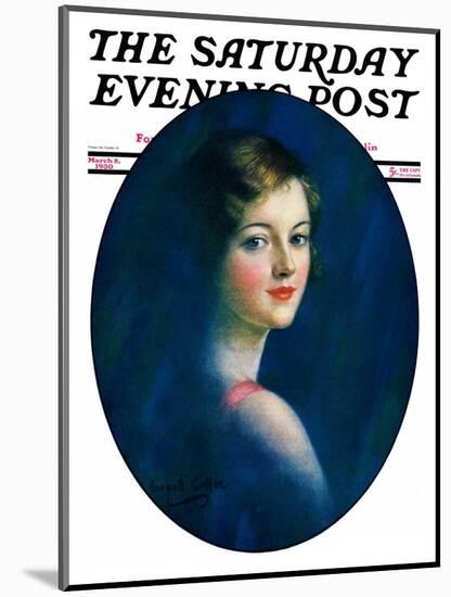 "Portrait of Young Woman," Saturday Evening Post Cover, March 8, 1930-William Haskell Coffin-Mounted Giclee Print