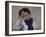 Portrait of Young Woman with Blue Tie-Oreste Da Molin-Framed Art Print