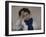 Portrait of Young Woman with Blue Tie-Oreste Da Molin-Framed Art Print