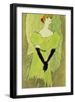 Portrait of Yvette Guilbert-Henri de Toulouse-Lautrec-Framed Giclee Print