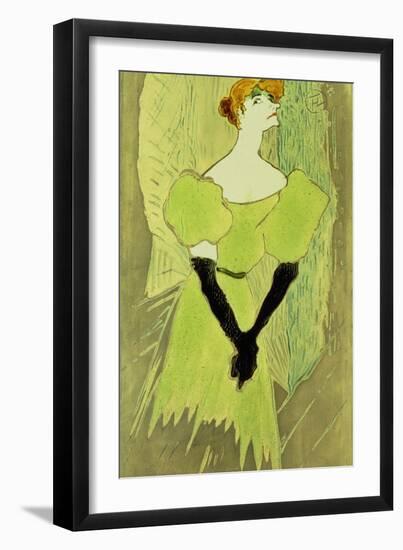 Portrait of Yvette Guilbert-Henri de Toulouse-Lautrec-Framed Giclee Print