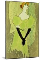 Portrait of Yvette Guilbert-Henri de Toulouse-Lautrec-Mounted Giclee Print