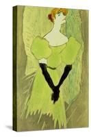 Portrait of Yvette Guilbert-Henri de Toulouse-Lautrec-Stretched Canvas