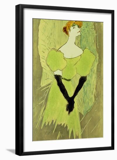 Portrait of Yvette Guilbert-Henri de Toulouse-Lautrec-Framed Giclee Print