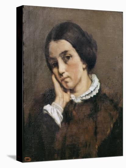 Portrait of Zelie Courbet 1846-Gustave Courbet-Stretched Canvas